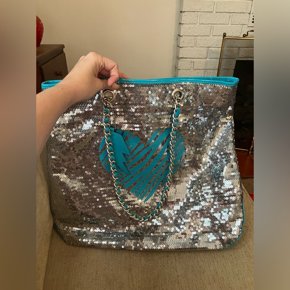 Betsey Johnson betseyville sparkle lightning bolt purse